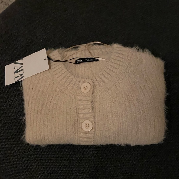 Zara blogger favorite faux fur fuzzy cardigan - Picture 6 of 8